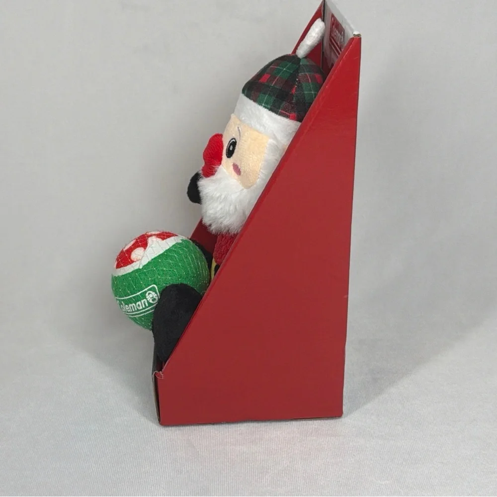 Coleman Christmas Santa Squeaker Tennis Ball 2‎ Piece Set, New